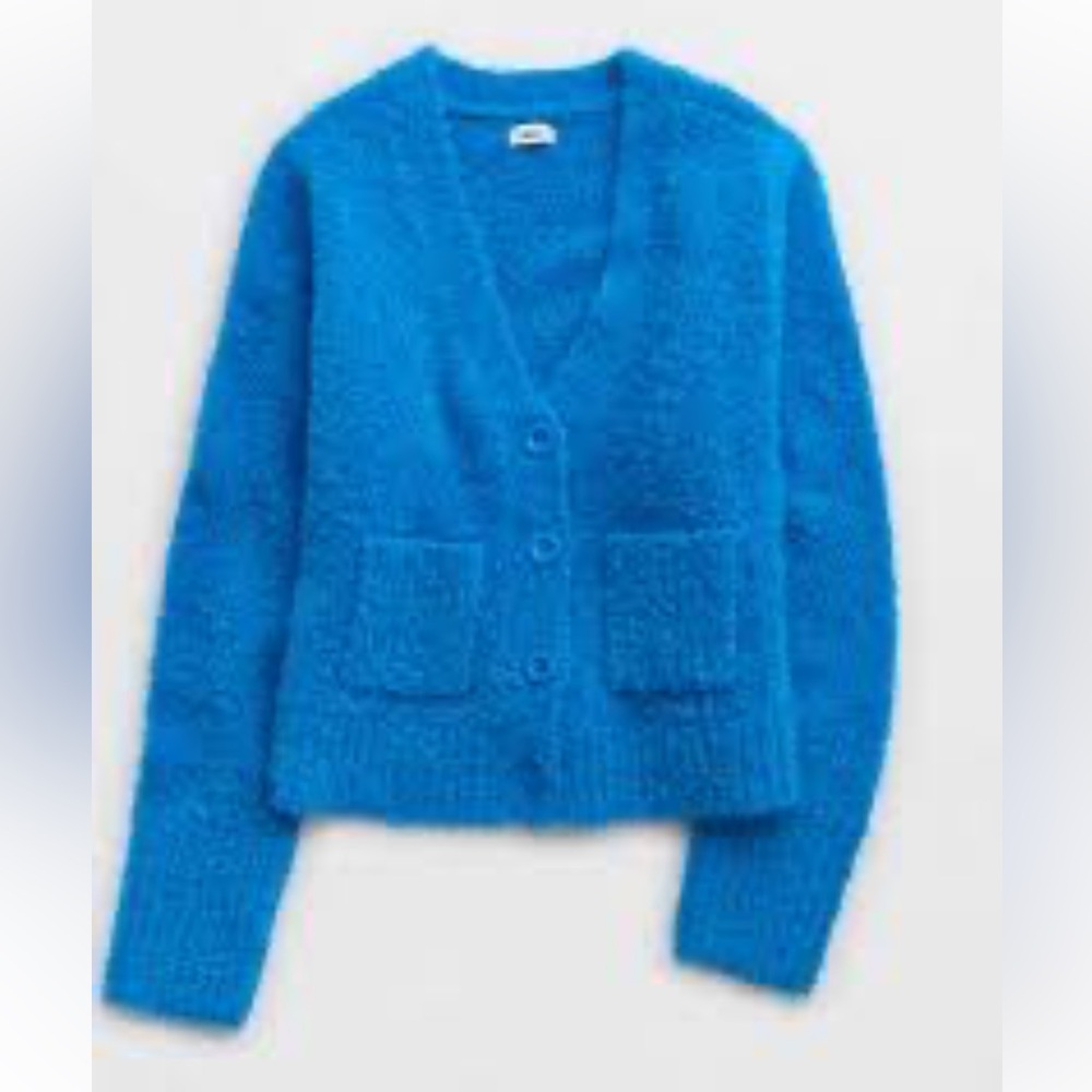 Aerie Teddy Boucle Cardigan Sweater